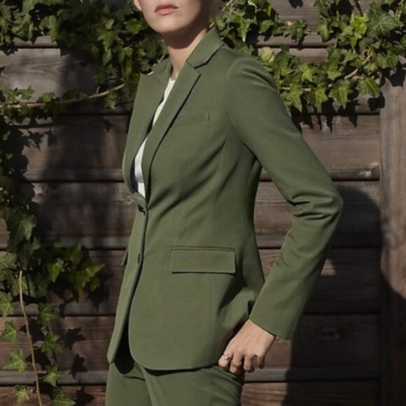 New BR Long & Lean Viscose Cotton Blazer Dark Green 8, M $168 - Picture 1 of 6